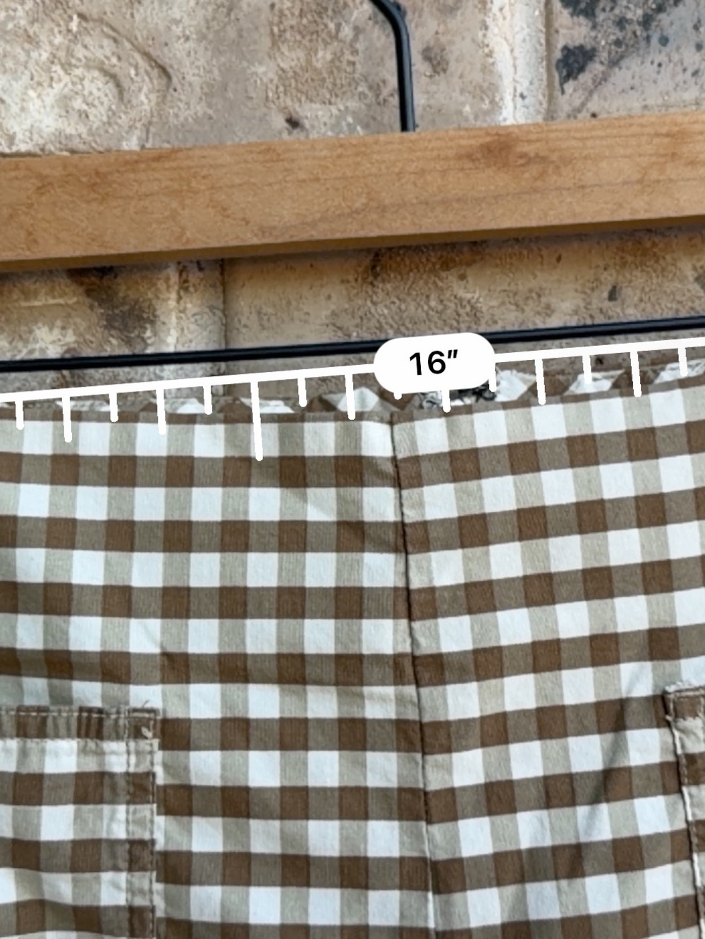 Maeve The Colette Brown and White Gingham Wide-Leg Ruffle-Hem Pants Size 32 - Picture 7 of 14